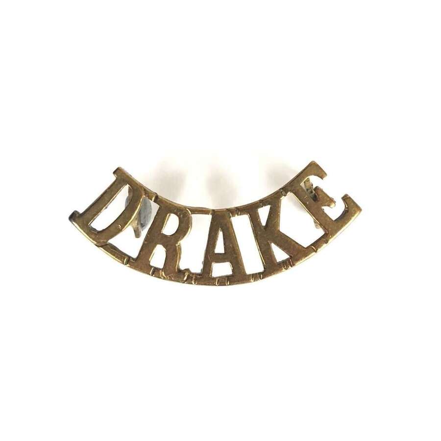 WW1 Royal Naval Division RND Drake Shoulder Title Badge.
