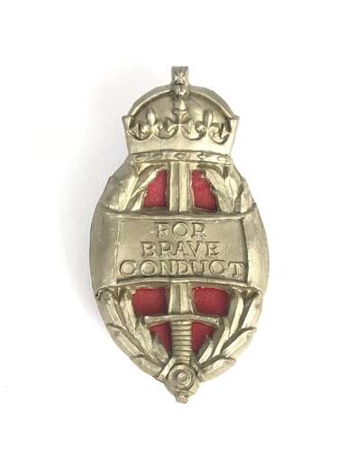 WW2 Home Front King’s Commendation for Brave Conduct plastic economy badge