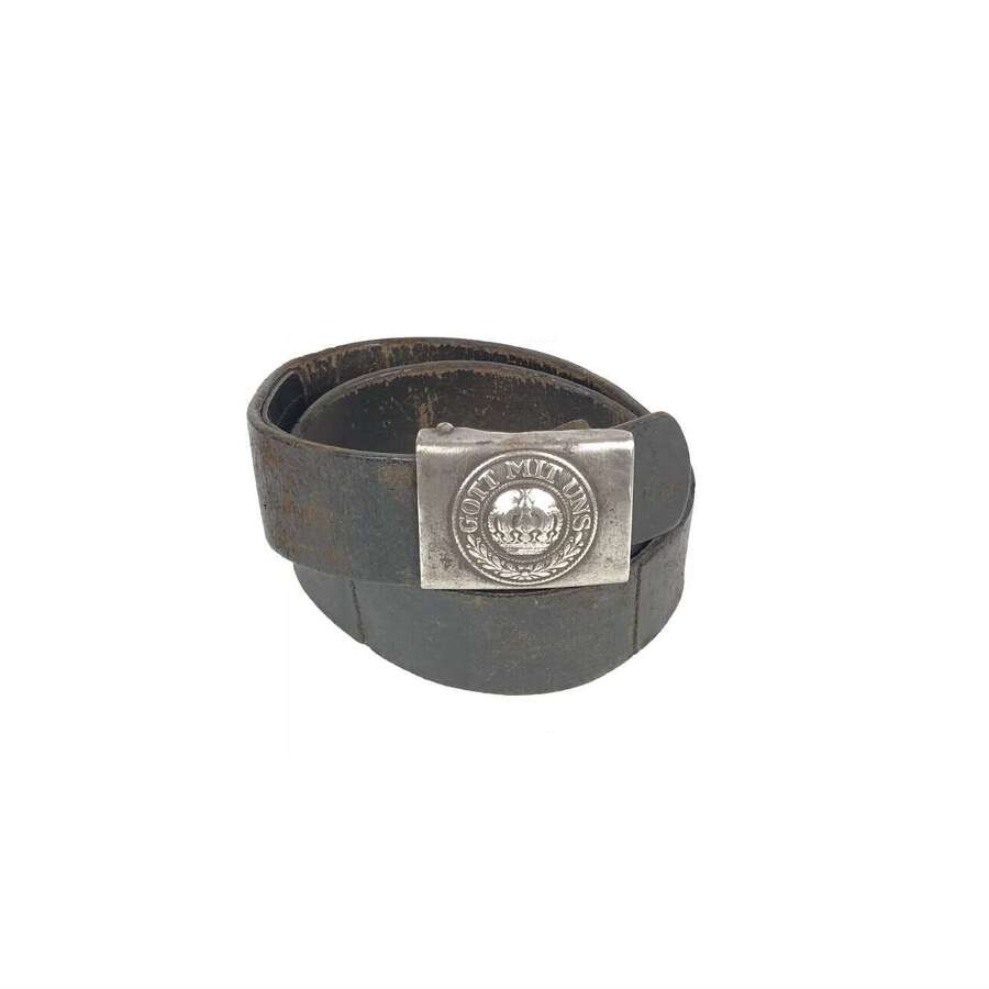 WW1 Imperial Prussian Infantry Belt Buckle & Belt 1917/18.