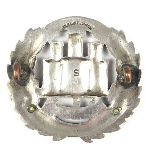 WW1 / WW2 Pattern Northamptonshire Regiment Officer Silver Cap Badge.