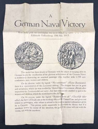 RMS Lusitania Cunard Line commemorative medal case and certificate