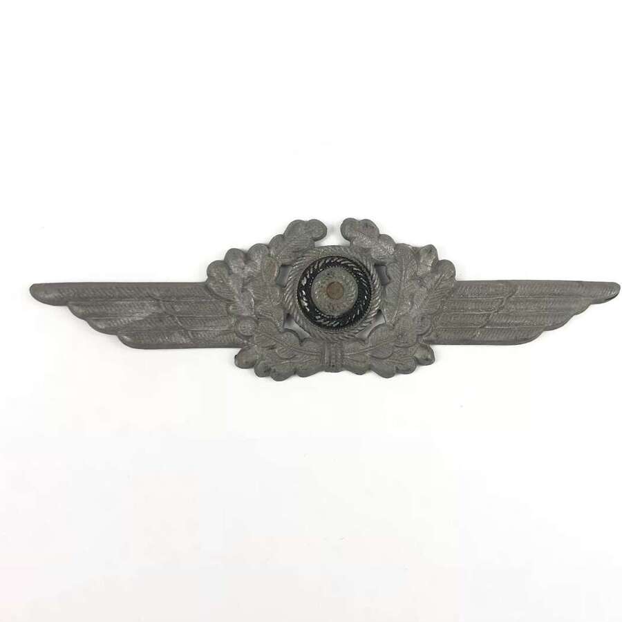 WW2 German Luftwaffe Officer / NCO Cap Winged Cockade Badge