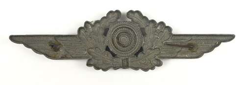 WW2 German Luftwaffe Officer / NCO Cap Winged Cockade Badge