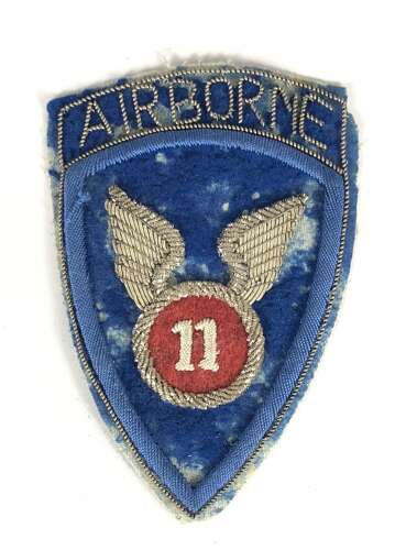 WW2 US 11th Airborne Officer’s Bullion Badge.