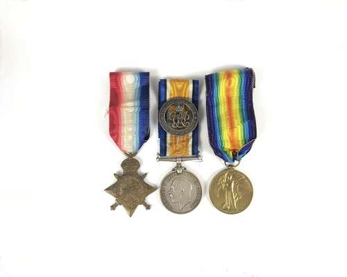 WW1 Seaforth Highlanders Trio and Silver War Badge.