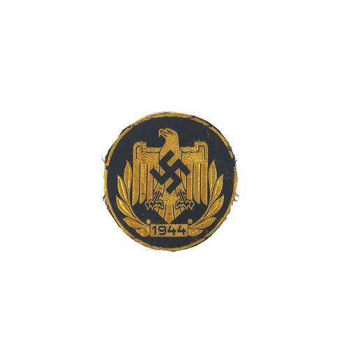 WW2 German, Nsrl. 1944 Sports Badge, Gold Grade.