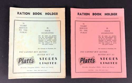 WW2 Period Home Front Ration Book Holders Surrey.