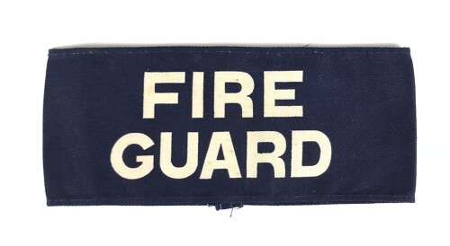 WW2 Home Front Fire Guard Printed Armband. 1943 Pattern