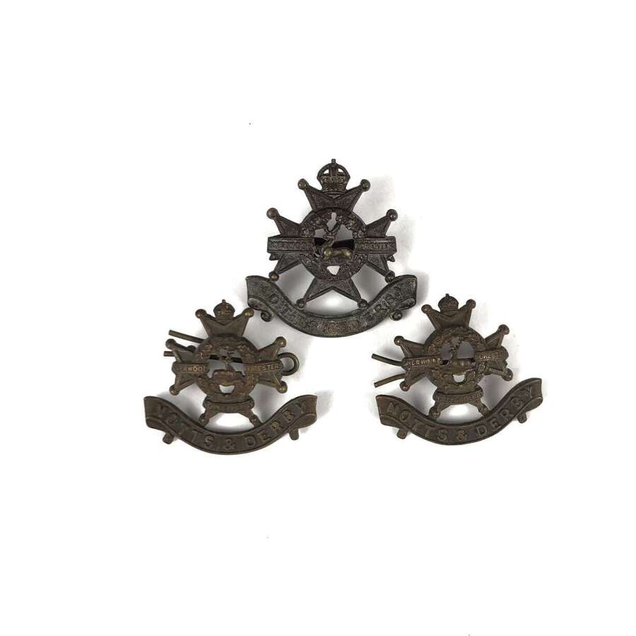 WW1 Notts & Derby Regiment Officer&rsquo;s OSD Badges. J R Gaunt
