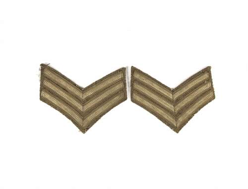 WW1 Period British & Commonwealth Army Pair Sergeant Chevrons.