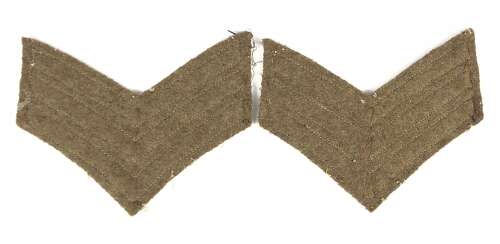 WW1 Period British & Commonwealth Army Pair Sergeant Chevrons.