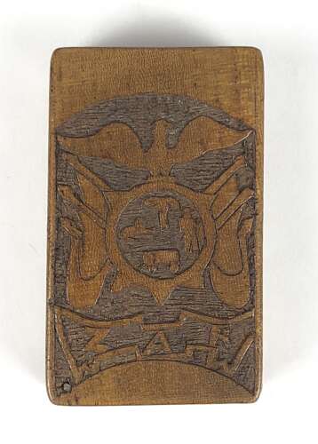 Boer War Boer Pow Carved Matchbox.