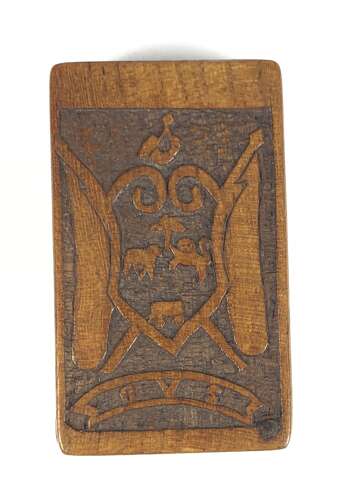 Boer War Boer Pow Carved Matchbox.
