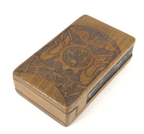 Boer War Boer Pow Carved Matchbox.