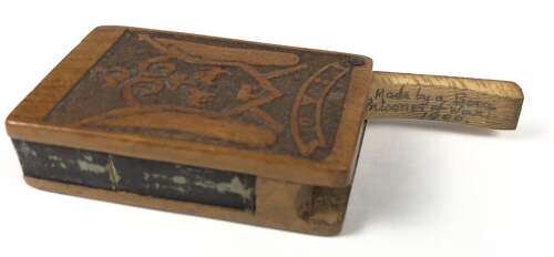 Boer War Boer Pow Carved Matchbox.
