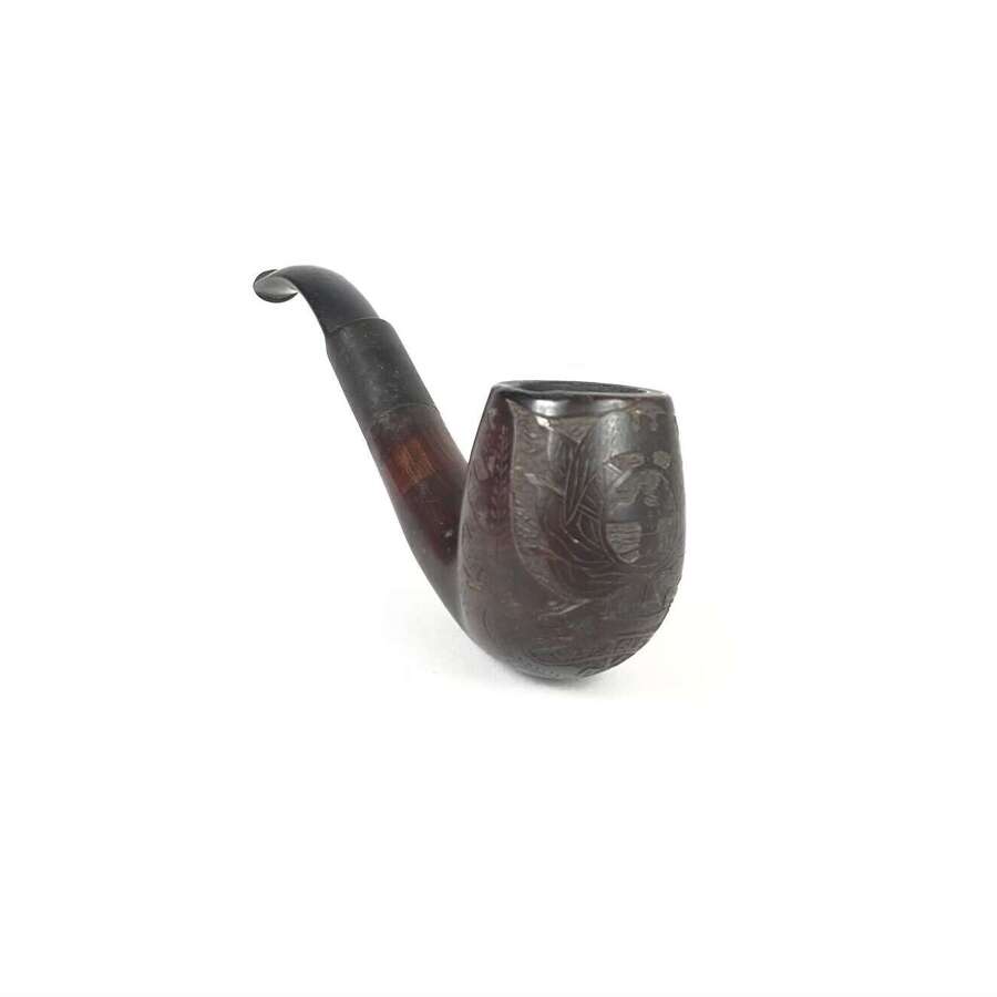 Boer War 5th Dragoon Guards Boer POW Carved Pipe.