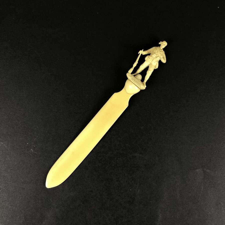 Boer War &ldquo;Gentleman in Khaki&rdquo; Celluloid letter opener.